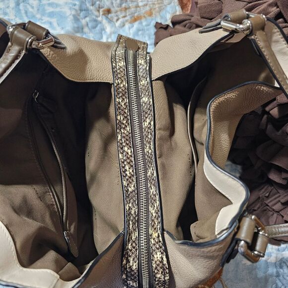 Coach Eddie 31 Hobo Shoulder Bag in Colorblock with Genuine Snakeskin - Picture 11 of 13